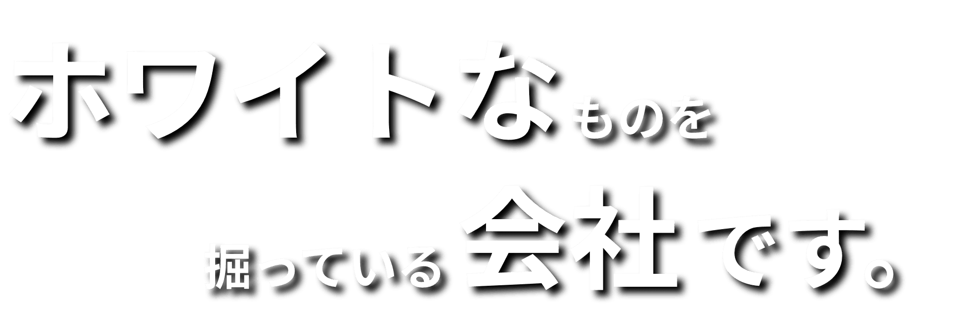 ホワイトなものを掘っている会社です。
